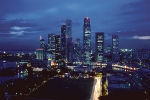 Singapur Skyline zur blauen Stunde